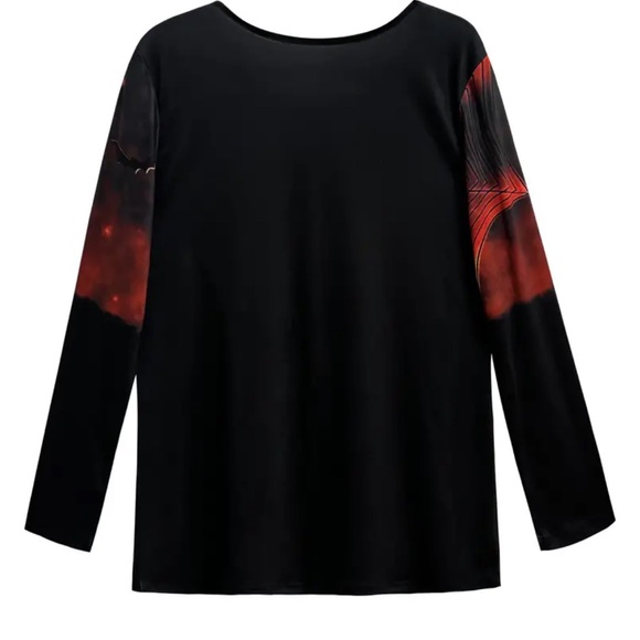 🎃 Halloween Cat Print Crew Neck T-Shirt - Picture 4 of 8